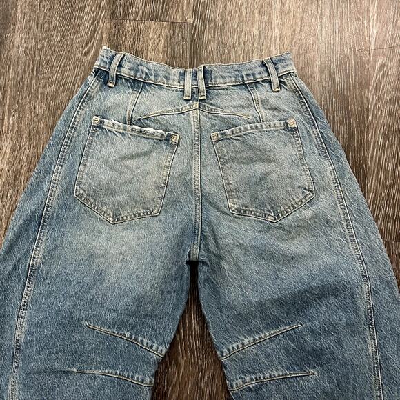NWOT We The Free Lucky You Mid Rise Barrel Jeans 25 Short Kismet Cropped Denim - Picture 10 of 16